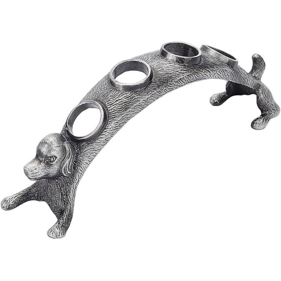 Wine Stoppers Stand Dog Design 4 Holes Wine Bottle Stopper Table Top Display Stand Alloy Wine Bottle Stopper Holder Decorative Stoppers Corks Rack Gift for Champagne Topper Wine Accessories