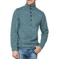 thumbnail image 2 of YLSDY Men's Long Sleeve Henley Shirts Slim Fit Lightweight Pullover Turtleneck Knitted Sweaters Basic Solid Color Tops Blue XXXL, 2 of 4
