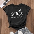 thumbnail image 3 of T-shirt Décontracté à Manches Courtes pour Usage Quotidien avec Col Rond et Imprimé Graphique, Coupe Ample pour Femmes, Confort Quotidien, 3 of 4