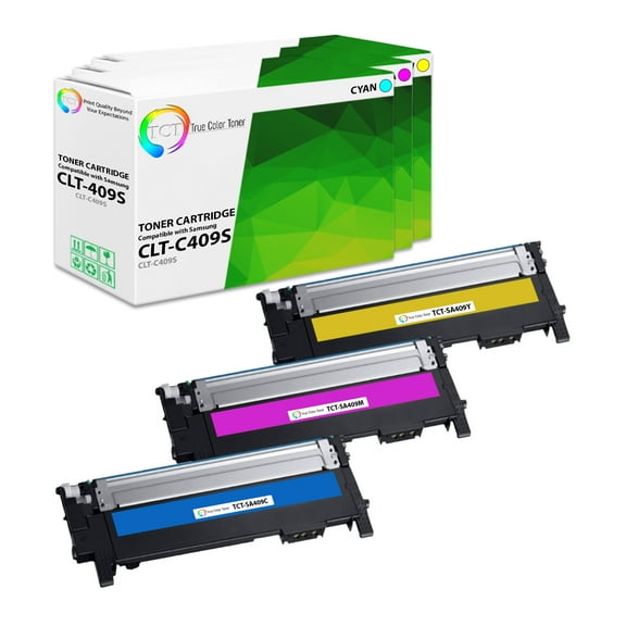 TCT 409S Color Toner Cartridge 3 Pack - Premium Compatible Replacement for CLT-409S