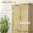thumbnail image 2 of Kadyn Buffet Sideboard Cabinet, Kitchen Pantry Cabinet, Coffee Bar Cabinet,72" Tall Kitchen Cabinet, Kitchen Pantry Cabinet with Rattan Doors, Drawer, 5-Tier Shelf and Adjustable Shelves, Oak, 2 of 6