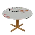 thumbnail image 3 of Orinice Flowers Round Table Cover Stain Resistant Washable Indoor Outdoor Tablecloth Kitchen Dining Wedding Parties Outdoor Fitted 100% Polyester Fiber 38-42, 3 of 8