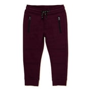 Hawk Boys' Fleece Jogger Pants with Zipper Pockets, Sizes 4-16
