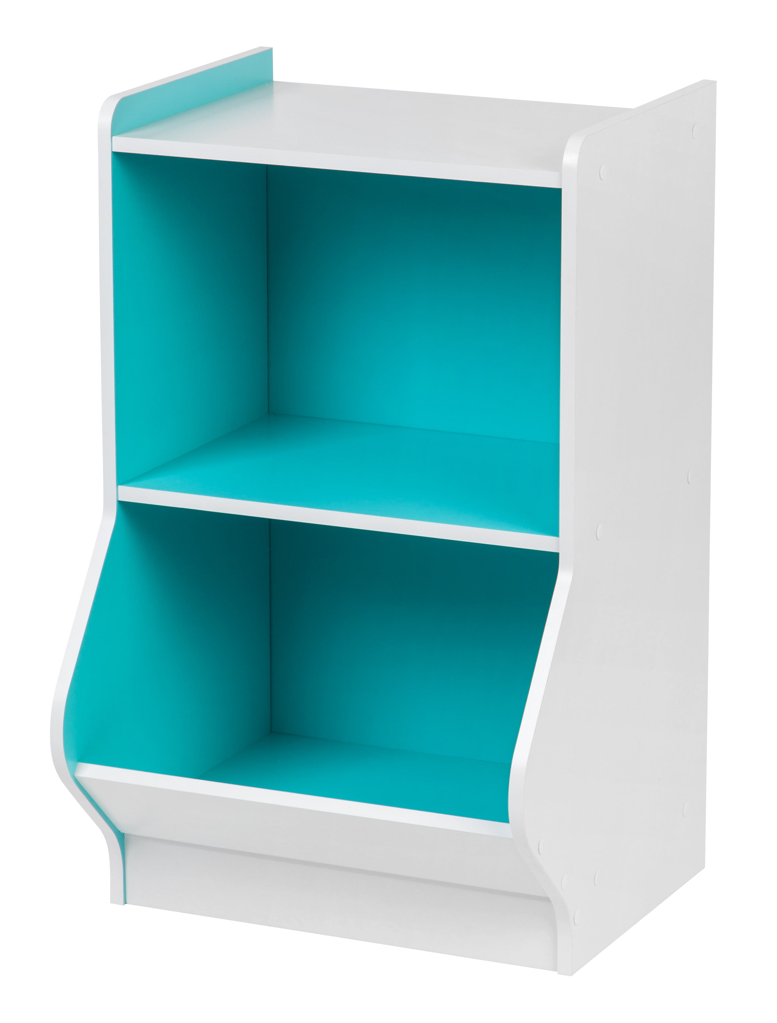 IRIS USA, 2Tier Storage and Organization Shelf, White and Blue