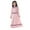 Pink, variant on Dresses for Girls Ethnic Summer Color Contrast Long Sleeve Long Skirt Kids Outfits