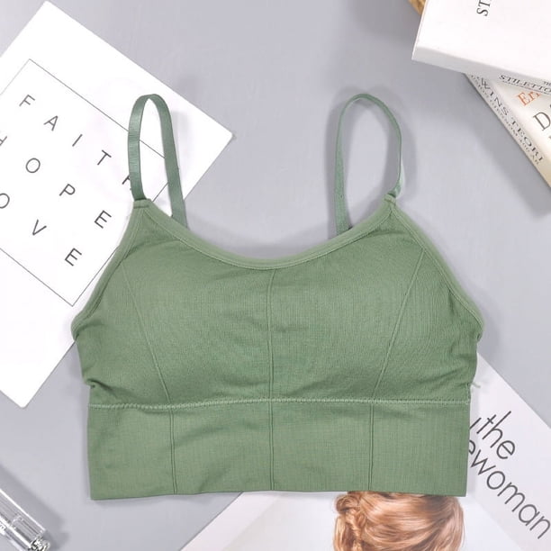 Top de tubo sin costuras con almohadilla para el pecho, chaleco, ropa interior sin costuras que envuelve el pecho, hermoso sujetador con tirantes ajustables en la espalda