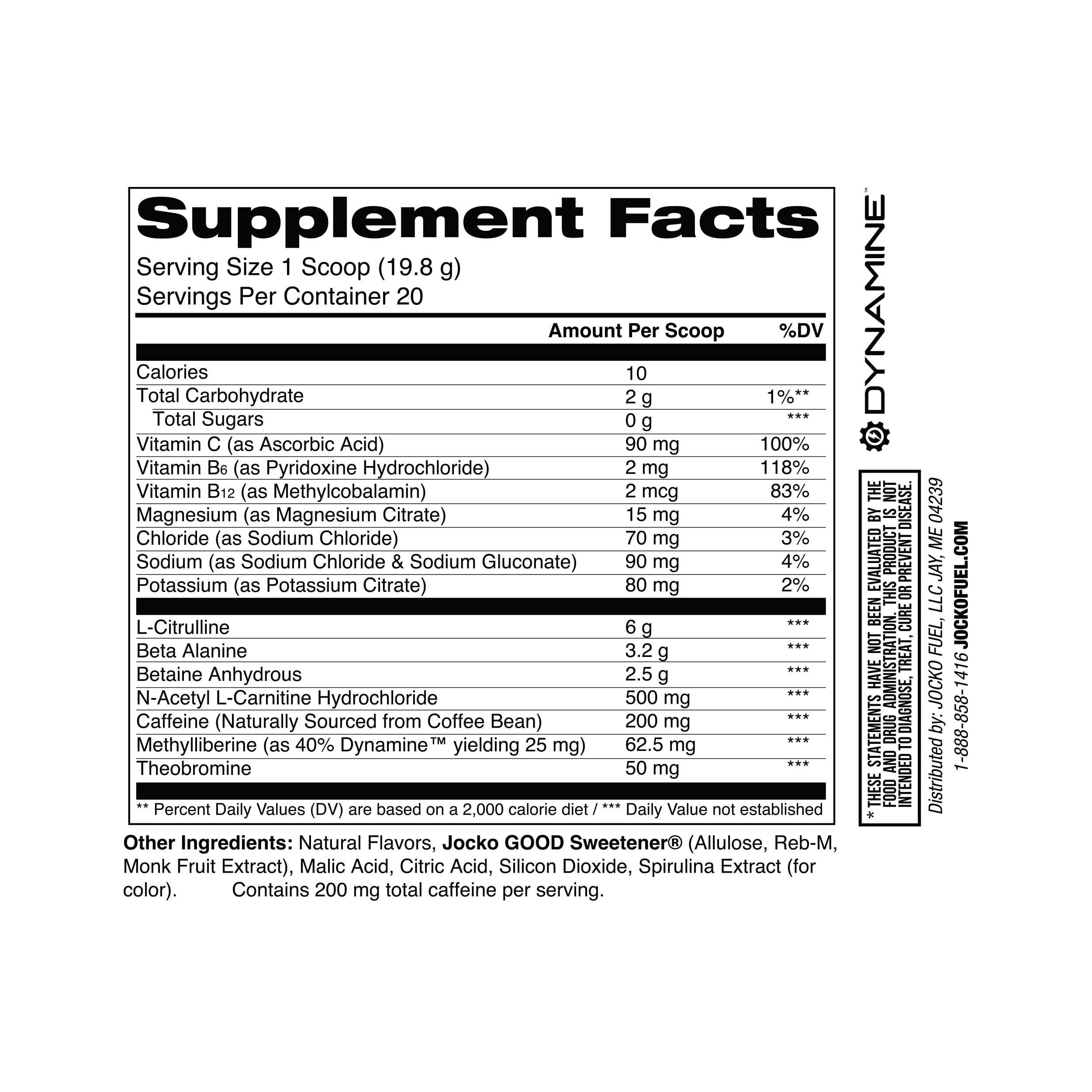 Jocko Fuel Preworkout Powder, Nitro Pop, High Stim, Sugar-Free Nootropic Blend to Support Muscle Pump, Energy, & Recovery 200mg Caffeine, 20 Servings