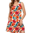 thumbnail image 2 of Women's Dresses Summer Women Casual Loose Summer Printed Dress Sleeveless V-neck Top/shirt Set F Multicolor XL, 2 of 6