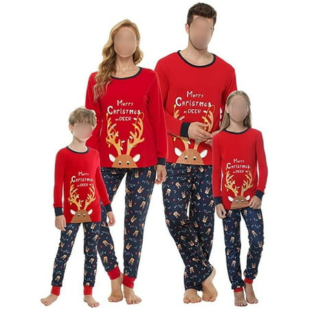 

Family Matching Christmas Pajamas Set Xmas Elk Print Pjs set Women Men Baby Kids Sleepwear Nightwear