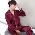 thumbnail image 1 of Black Silk Men Pajama Sets, 1 of 5