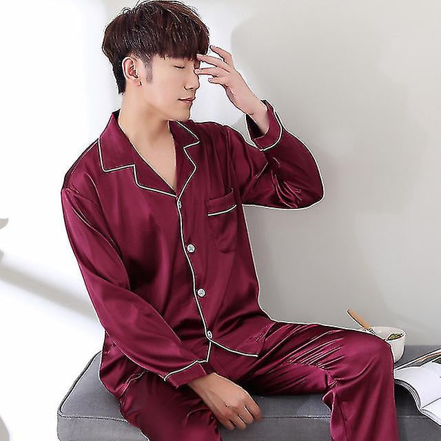 Black Silk Men Pajama Sets