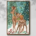 thumbnail image 2 of Doe and Fawn I - Framed Gallery Wrapped Holiday Canvas - 27 x 41 - Rosewood Frame, 2 of 8
