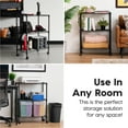 thumbnail image 4 of IRIS USA 3-Tier Steel Storage Rack with Removable Casters, Rolling Adjustable with Metal Shelf Cart, Silver, 4 of 7