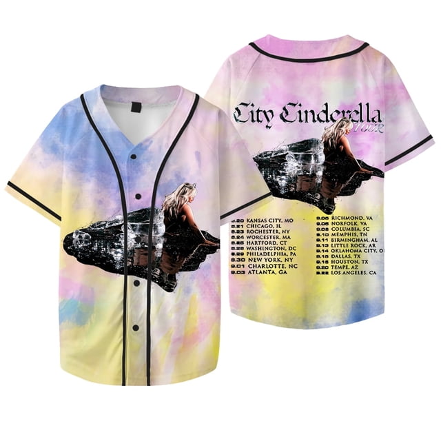 JT Rappeur 2024 Tour Merch Veste de Baseball Été Femmes Hommes Mode HipHop T-Shirts à Manches Courtes, style 8,S