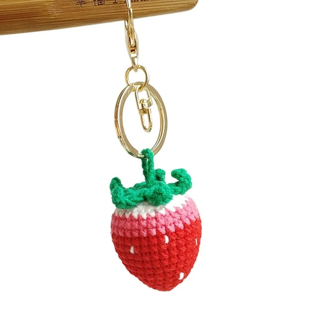 Bgsha Charmant Porte-Clés au Crochet Fait à la Main en Forme de Fruit - Cadeau Mignon, Fonctionnel et Unique!