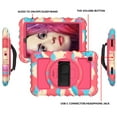 thumbnail image 3 of Dteck Heavy Duty Case For Samsung Galaxy Tab A 8.4 (2020) Model SM-T307/SM-T307u, Hybrid Rugged Shockproof Case 3 Layer Protection Cover With Kickstand / Hand Strap / Shoulder Strap, Colorful Rose, 3 of 7