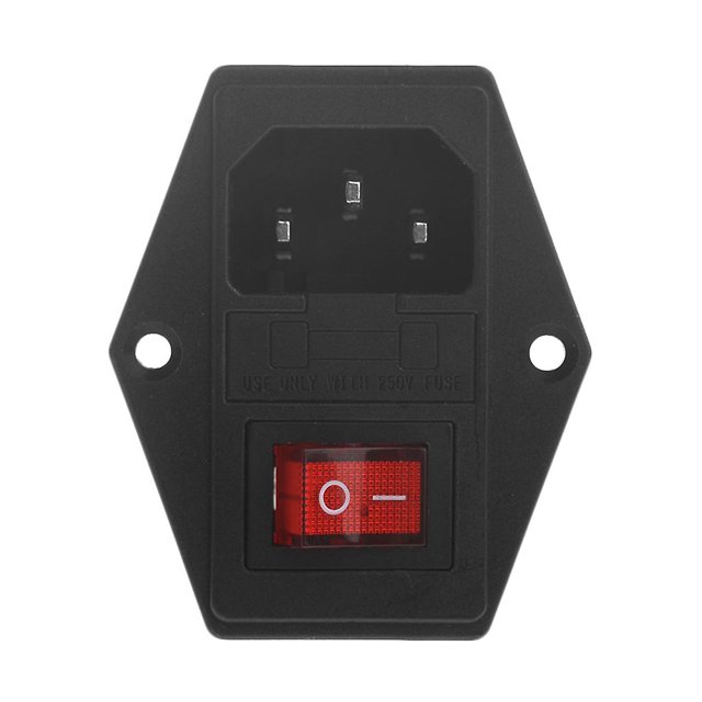 Adaptador de enchufe de montaje en panel 10a 250v 3 Pin Iec320 C14 con interruptor basculante y fusible, 11 Feliz Sencillez