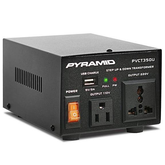 Pyramid PVCT350U - Step Up Down Voltage Converter Transformer- Power Supply Voltage Converter with USB Port (150 Watt)