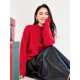 thumbnail image 4 of SENTUBILA Suéteres de punto de jacquard rojo para mujer 2024 Suéteres navideños cálidos y holgados Ropa cómoda para mujer W44E57712, 4 of 5
