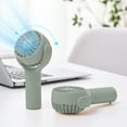 thumbnail image 2 of Qocolhg Mini Portable Handheld Fan, 3 Speed Powerful Battery Operated, Small USB Rechargeable Personal Fans for Makeup Eyelash, Camping Beach Airplane Travel Essentials for Women Girls, Green, 2 of 6