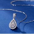 thumbnail image 2 of Collar de gota de agua de moissanita S925 con incrustaciones de diamantes y circonitas para novia, joyería, accesorios de vestir clásicos, 2 of 5
