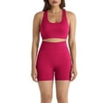 thumbnail image 3 of Bovxnpu Women Athletic Outfits, 2 Piece Workout Sets, Women's Solid Color Seamless Comfortable Casual Sports Set Two-piece Yoga Set Shorts Fitness Set L, 3 of 4