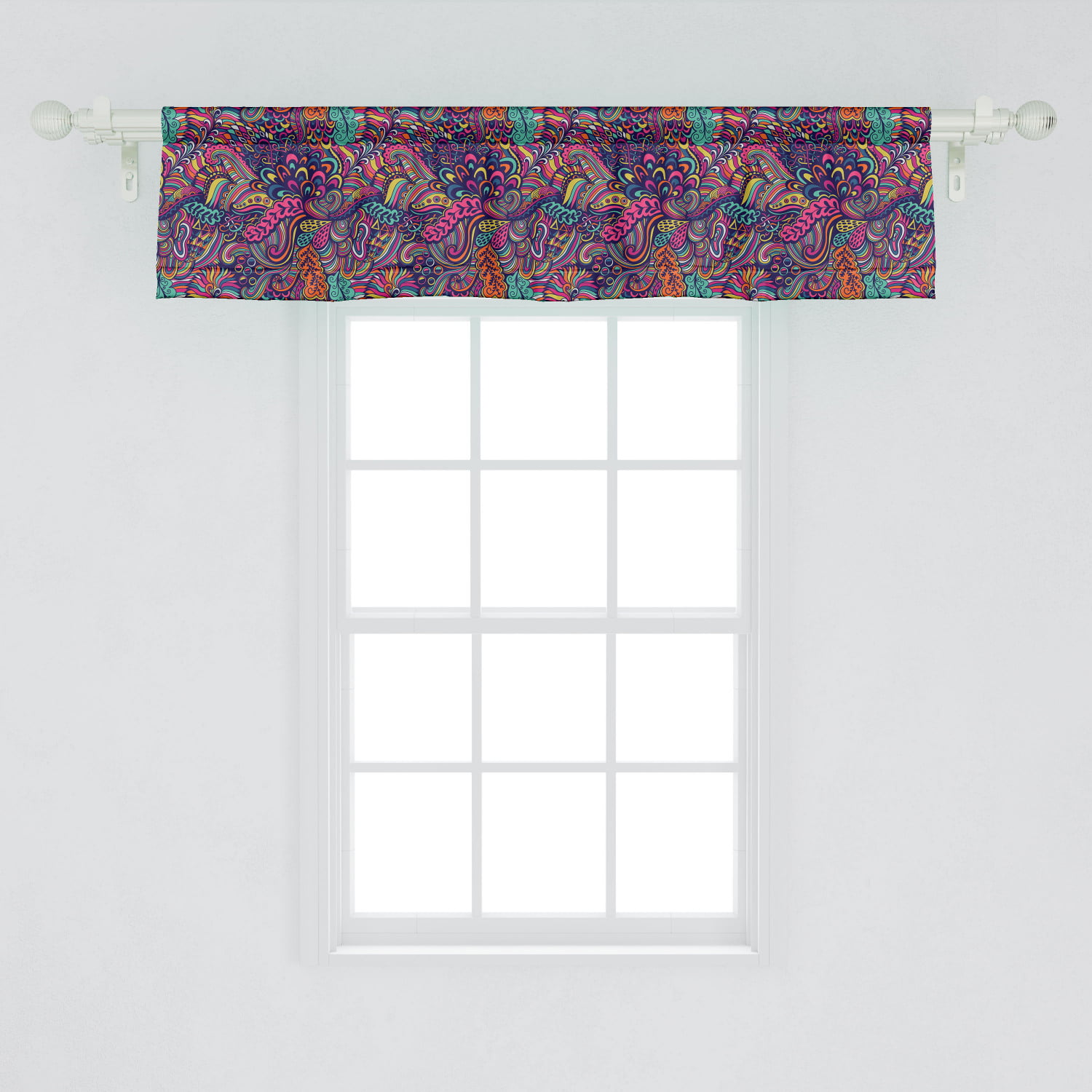 Ambesonne Leaves Window Valance, Ginkgo Biloba Maidenhair Tree Leaves Funky  Colored Abstract Foliage Composition, Curtain Valance for Kitchen Bedroom  ...