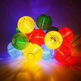 thumbnail image 6 of LINLIN Solar String Lights Lanterns, 19.5fts 30 LED Waterproof Outdoor Solar Lights Fabric Lantern Ball Solar Globle String Lights for Party Garden Yard Home Christmas Decoration, 6 of 9