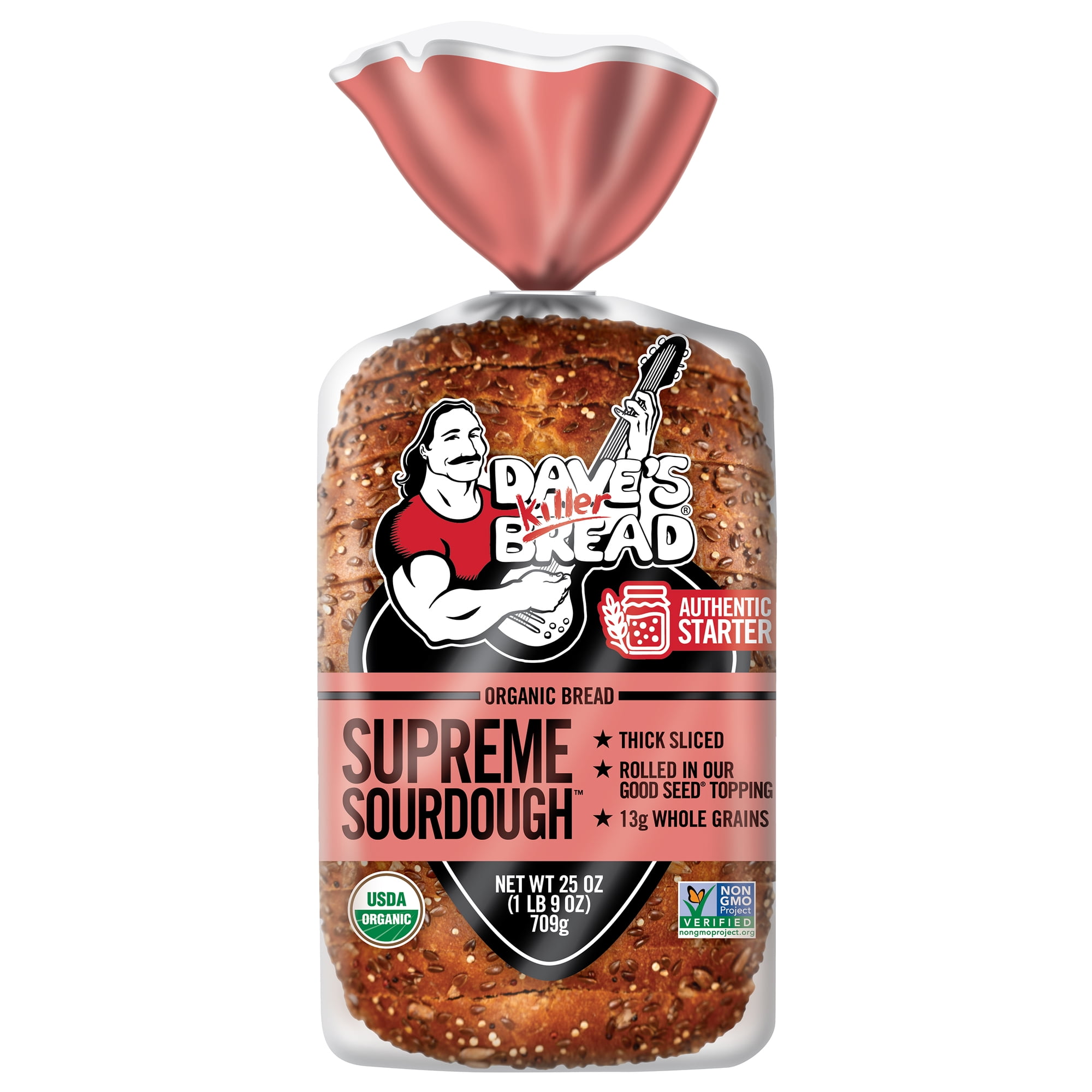 Dave's Killer Bread Supreme Sourdough, Organic Seeded Sourdough Bread, 25 oz Loaf