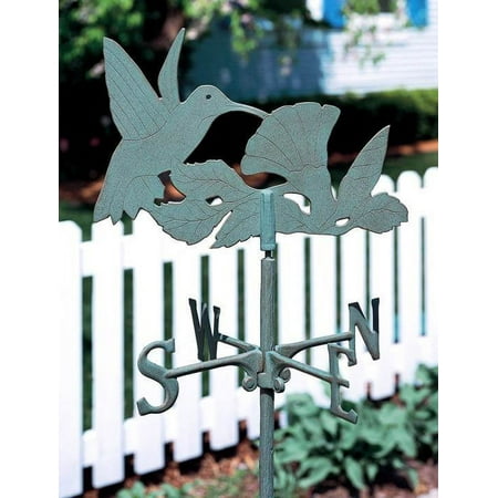 Hummingbird Garden Weathervane in Verdigris