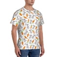 thumbnail image 4 of Yiaed Cute Rabbit Print Mens Short Sleeve Tight Fit T-Shirt, Crewneck Casual Tee-Medium, 4 of 5