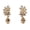 Champagne / Rose Gold Plated, variant on Statement Champagne Premium Rhinestone Crystal Dangling Floral Clip On Earrings