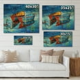 thumbnail image 4 of Designart 'Boat At The Lake During Evening Glow III' Nautical & Coastal Print on Natural Pine Wood, 4 of 5