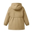 thumbnail image 3 of Mifsaly Girls Windbreaker Jacket Waterproof Drawstring Waist Trench Coats Casual Outerwear Fall Outerwear with Pockets, 3 of 8