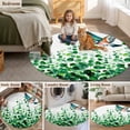 thumbnail image 5 of Green Leaves Round Area Rug 3Ft Washable Small Circle Rugs for Kitchen Entryway, Spring Plants Country Bird Gradient Botanical Non-Slip Carpet Floor Mats Indoor Outdoor Carpet Runner Home Decor, 5 of 8