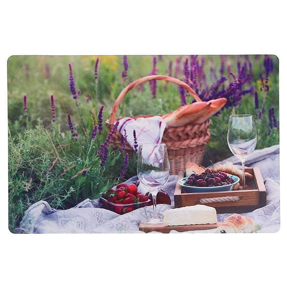 IH Casa Decor Plastic Placemat Picnic Dans Un Champ De Lavande - Ensemble De 12