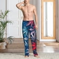 thumbnail image 6 of Haiem Red And Blue Leaves Men's Pajama Pants Ultra Lightweight Pjs Bottoms Sleepwear Bottom Pants With Pocket Drawstring-Medium, 6 of 7