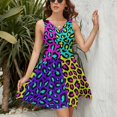 thumbnail image 3 of Leopard 80s Dress Fashion Beach Long Dresses Female Party Printed Sundress, 3 of 7