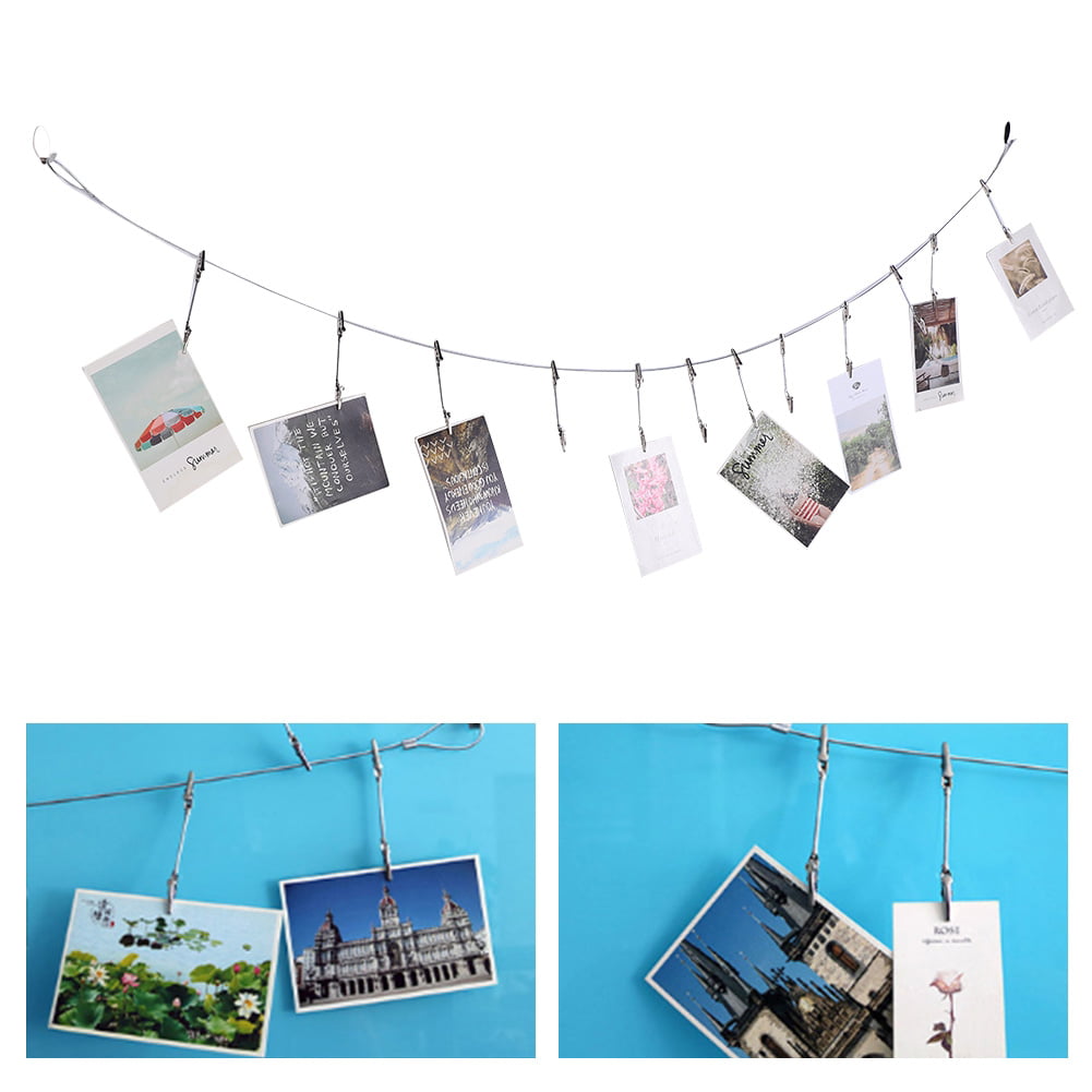 1 String of Photo Hanging Clips Message Notes Clamp Room Pendants for Family Men 