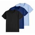 thumbnail image 2 of Pack 3 Playeras Deportivas Mujer Cuello Redondo,Black Navyblue Lightblue,S, 2 of 7