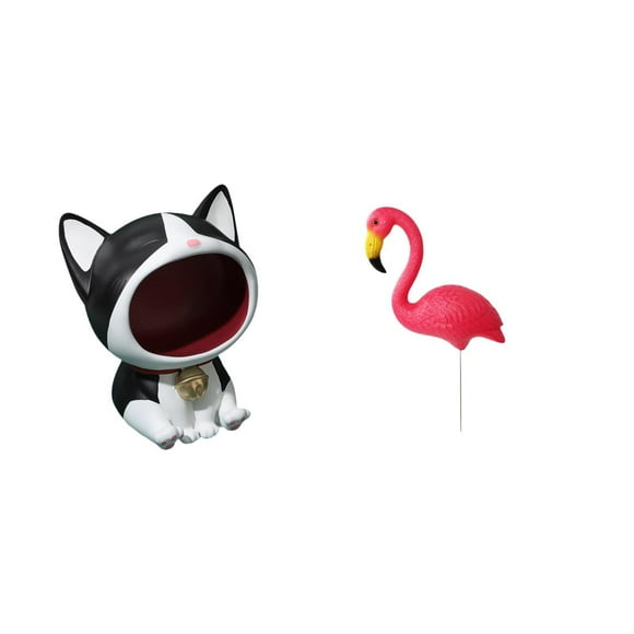 Siruishop Statue d'Oiseau Chat, Figurine Décorative pour Centre de Table, Chambre, Bureau, Salon et Accessoires de Jardin Féerique