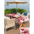 thumbnail image 4 of Outdoor Tablecloth with Umbrella Hole and Zipper, Pink Valentine's Day Rectangle Table Cloth 60x120 Inch Waterproof Tablecloth, Love Heart Gnomes Truck Roses Plaid Picnic Table Cover for Patio, 4 of 7