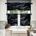 thumbnail image 5 of Marble Waves Kitchen Valances for Windows,Skin Black Marble Valances Curtains Multilayer Polyester Drapes for Kitchen Bedroom 1 Pack 52X18 Inches, 5 of 6