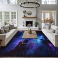 thumbnail image 4 of Blue Purple Sky Large Area Rugs for Bedroom Living Room, Soft Non Slip Carpet Bedside Rug, Modern Abstract Night Stars Rectangular Floor Cover Kitchen Accent Rug 5'x7' for Dining Room/Office, 4 of 9