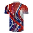 thumbnail image 4 of 4th of July Male Summer Independence Day Theme Printed Button Shirt Turn Down Short Sleeve Tops Shirt American Flag Pants Women, 4 of 5