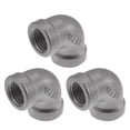 thumbnail image 1 of Conector de codo hembra de 90 grados de acero inoxidable 304 Unique Bargains 1/4"BSPT 3 Pcs, 1 of 7