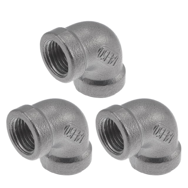 Conector de codo hembra de 90 grados de acero inoxidable 304 Unique Bargains 1/4"BSPT 3 Pcs