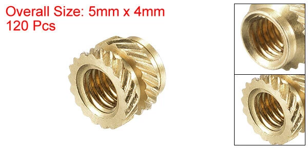 PRIME - 120Pcs M3 Female Brass Knurled Threaded Insert Embedment Nut For 3D Printer
