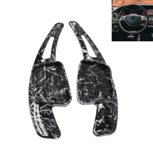 Accesorios interiores únicos Bargains 1 juego de extensiones de palanca de cambio de volante de plástico gris para Audi A3 2017-en adelante