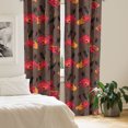 thumbnail image 2 of Ambesonne Spring Curtains, Blooming Flowers Sketchy, Pair of 28"x63", Scarlet and Pale Redwood, 2 of 5